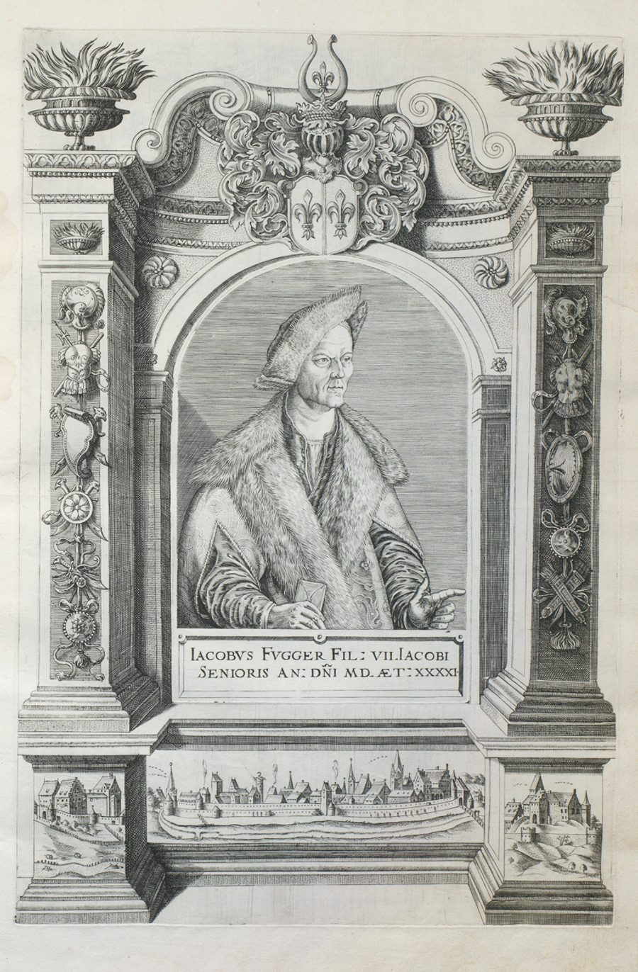 [Translate to English:] Jakob Fugger, Kupferstich von 1618